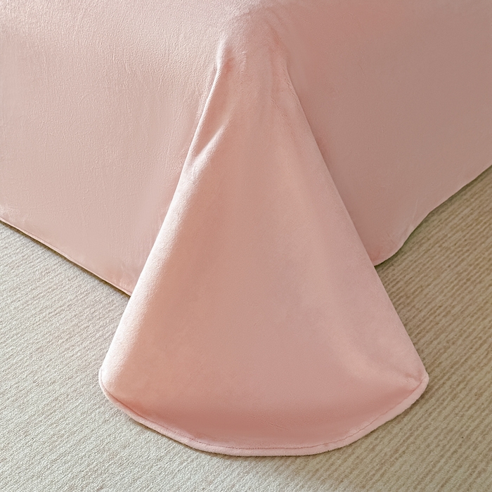 91家纺网 家纺一手货源 找家纺 锦铭源家纺 2025新款雪貂绒烂花75D全消光超柔樱花绒双拼角四件套牛奶绒四件套【有买家秀】 轻奢-粉