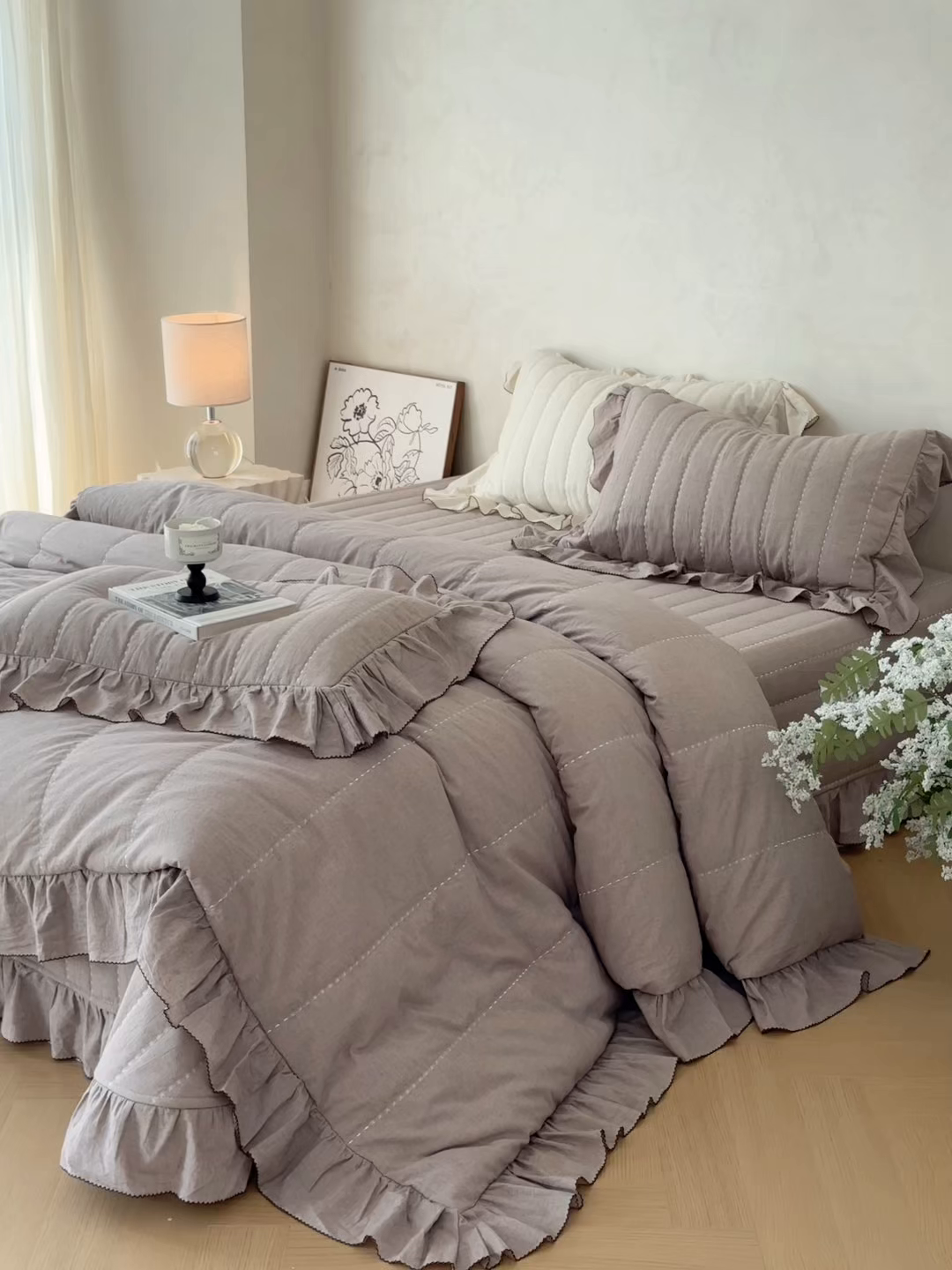 91家纺网 家纺一手货源 找家纺 上喜 2025新款简约棉麻床盖夏被夏凉被空调被四件套 麻本色