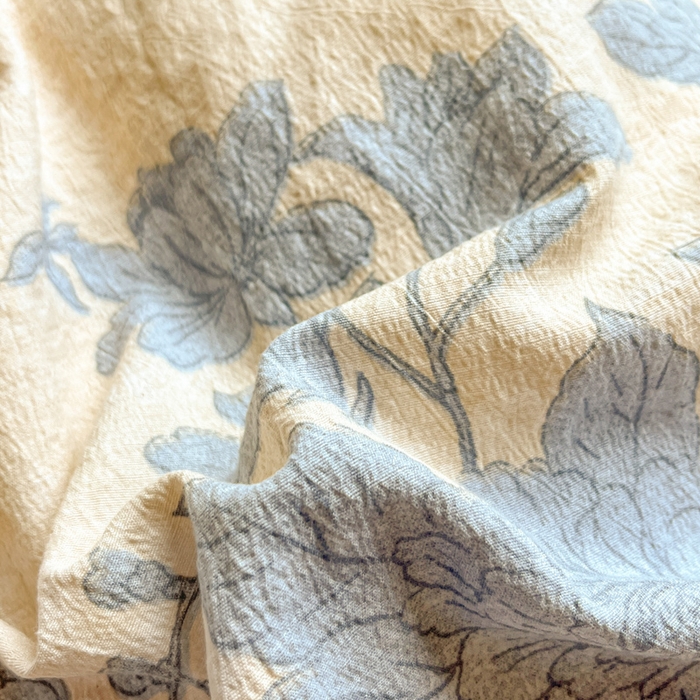 91家纺网 家纺一手货源 找家纺 爱彼家纺 2025新款亲肤舒适原麻亚麻水洗棉四件套-纽扣款 兰亭序