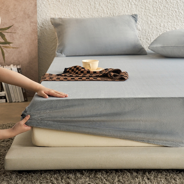 91家纺网 家纺一手货源 找家纺 （总）千朵森 2025新款全消光牛奶绒床笠单床笠单品床笠单件床笠-芙妮