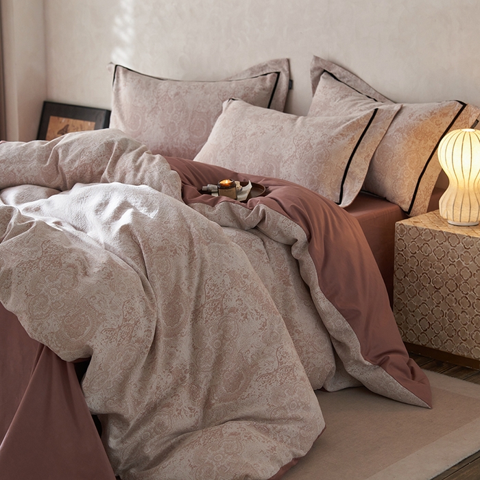 （总）宜代光年 2025新款水洗三层纱色织大提花四件套（织带枕套）