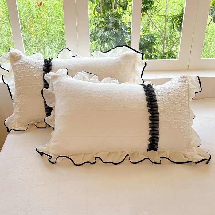 91家纺网 家纺一手货源 找家纺 艺玲家纺 2025新款牛奶绒韩版蕾丝四件套-花香梦境绒 花香梦境绒-白色