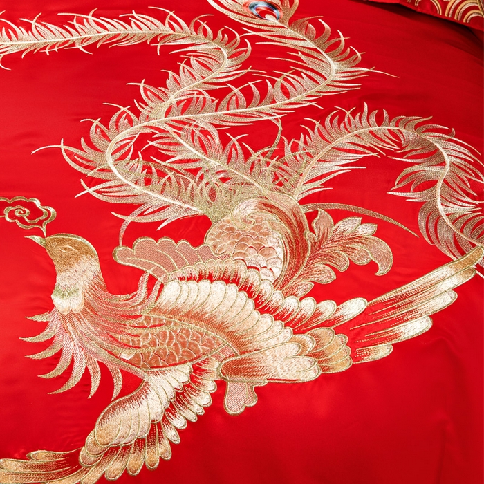 91家纺网 家纺一手货源 找家纺 宏羽纺家纺 2025新款全棉100%全棉新中式婚庆多件套 情比金坚