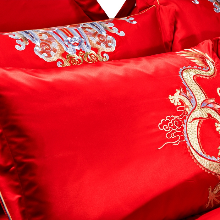 91家纺网 家纺一手货源 找家纺 宏羽纺家纺 2025新款全棉100%全棉新中式婚庆多件套 情比金坚