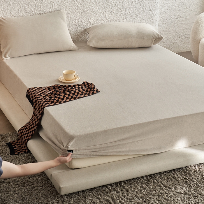 91家纺网 家纺一手货源 找家纺 千朵森 2025新款全消光牛奶绒床笠单床笠单品床笠单件床笠-芙妮 芙妮-苏木浅灰