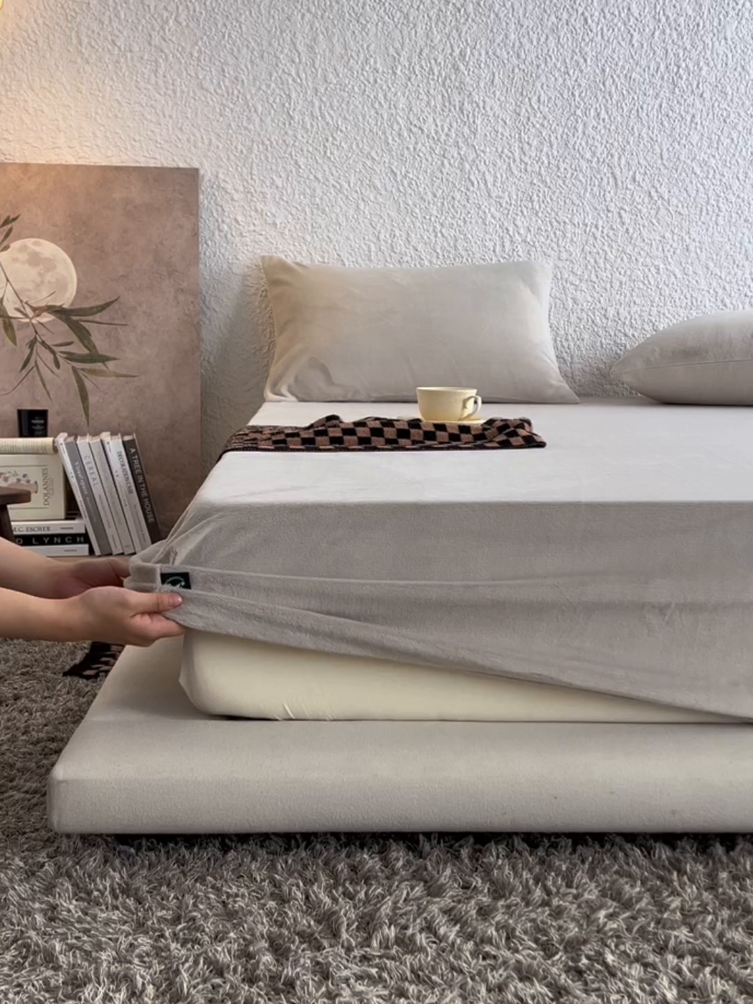 91家纺网 家纺一手货源 找家纺 千朵森 2025新款全消光牛奶绒床笠单床笠单品床笠单件床笠-芙妮 芙妮-苏木浅灰