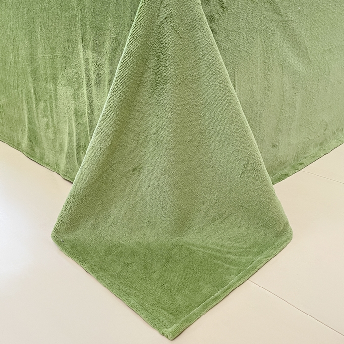 91家纺网 家纺一手货源 找家纺 艺玲家纺 2025新款牛奶绒韩版蕾丝四件套-花香梦境绒 花香梦境绒-绿色