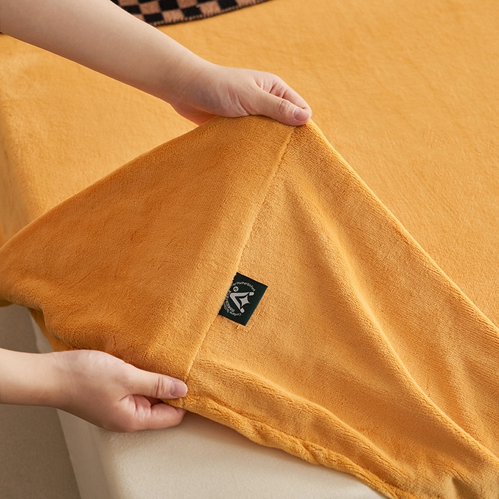 91家纺网 家纺一手货源 找家纺 千朵森 2025新款全消光牛奶绒床笠单床笠单品床笠单件床笠-芙妮 芙妮-向阳黄