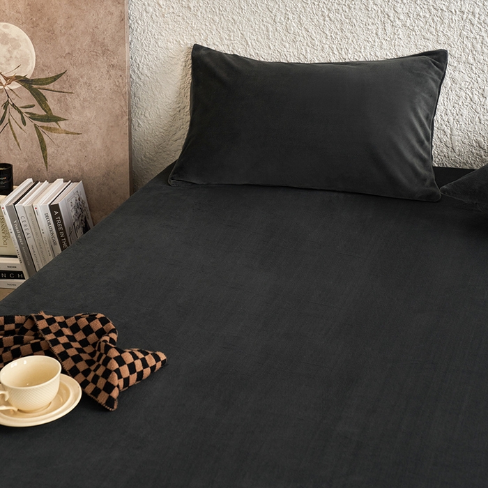 91家纺网 家纺一手货源 找家纺 千朵森 2025新款全消光牛奶绒床笠单床笠单品床笠单件床笠-芙妮 芙妮-雅士灰