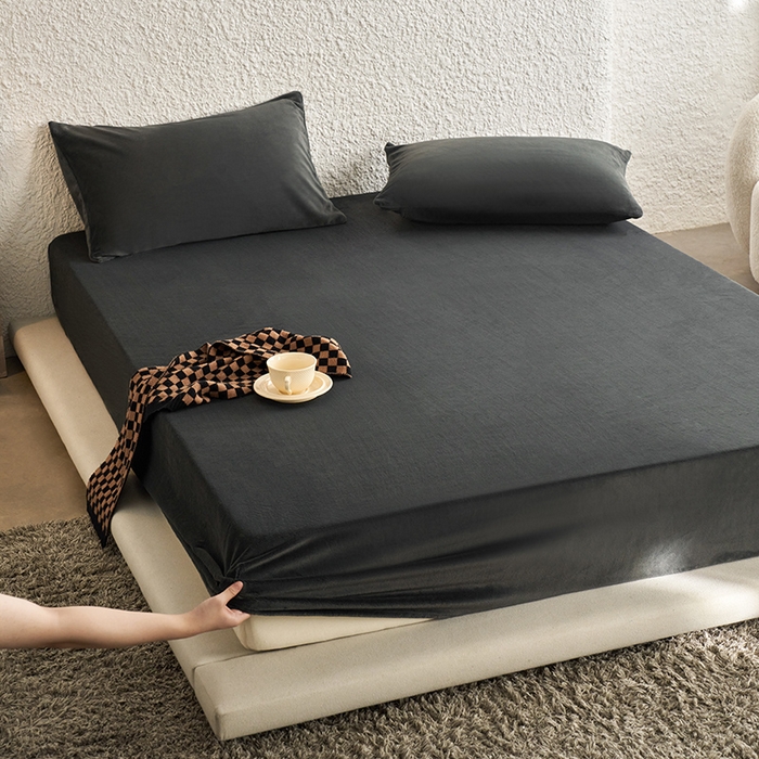 91家纺网 家纺一手货源 找家纺 千朵森 2025新款全消光牛奶绒床笠单床笠单品床笠单件床笠-芙妮 芙妮-雅士灰