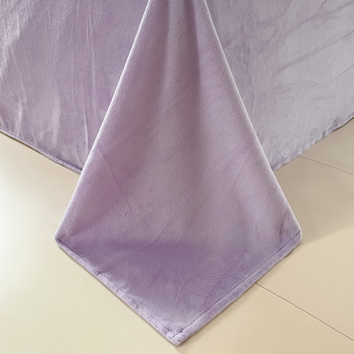 91家纺网 家纺一手货源 找家纺 艺玲家纺 2025新款牛奶绒韩版蕾丝四件套-花香梦境绒 花香梦境绒-浅紫