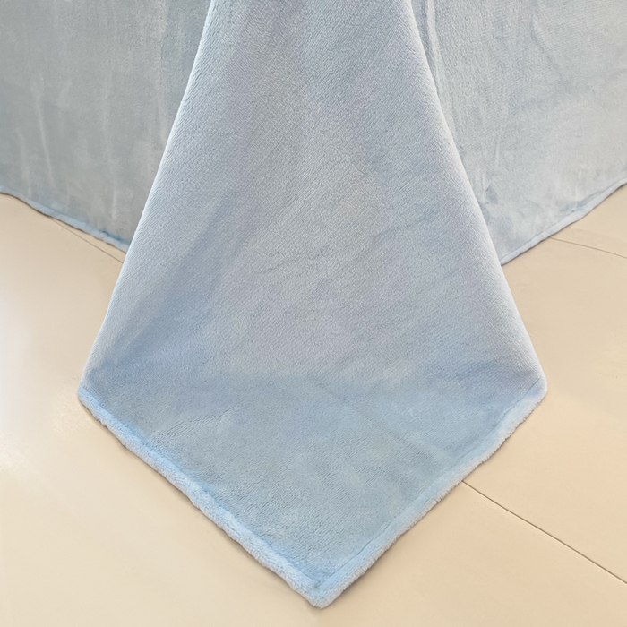 91家纺网 家纺一手货源 找家纺 艺玲家纺 2025新款牛奶绒韩版蕾丝四件套-花香梦境绒 花香梦境绒-天蓝