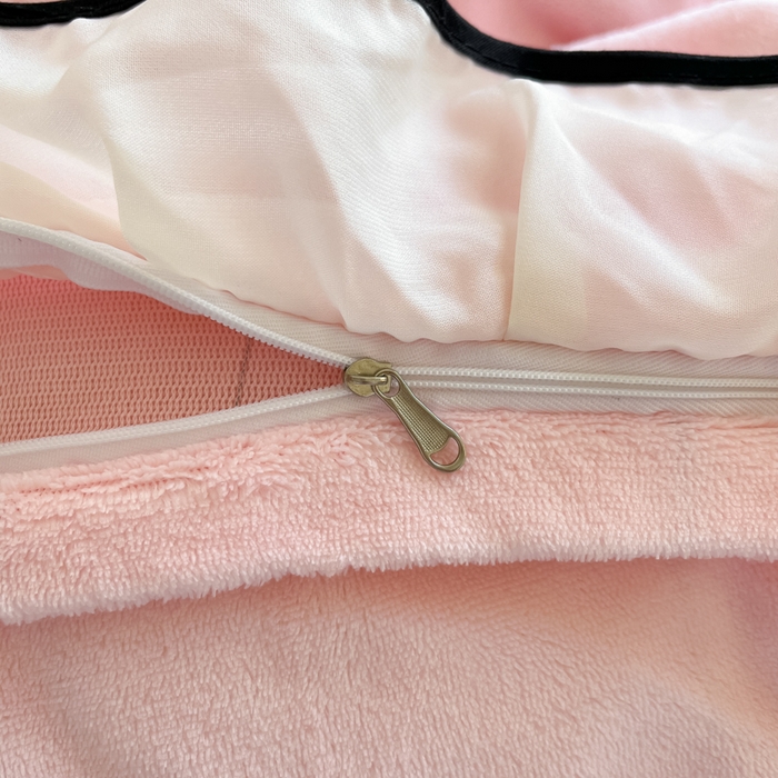 91家纺网 家纺一手货源 找家纺 艺玲家纺 2025新款牛奶绒韩版蕾丝四件套-花香梦境绒 花香梦境绒-玉色