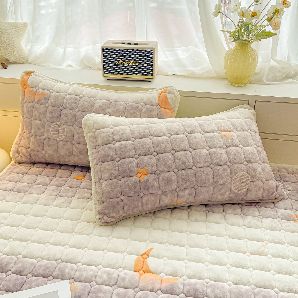 91家纺网 家纺一手货源 找家纺 眠势力 2025新款牛奶绒床垫加绒床褥子秋冬保暖珊瑚绒夹棉床护垫 梦幻星空