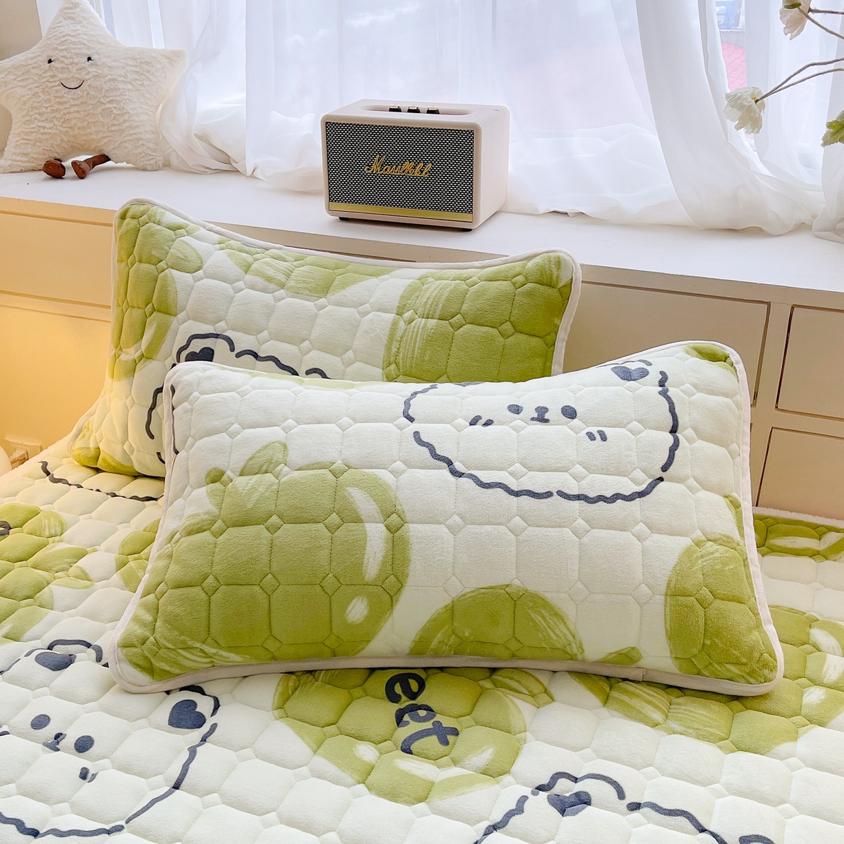 91家纺网 家纺一手货源 找家纺 眠势力 2025新款牛奶绒床垫加绒床褥子秋冬保暖珊瑚绒夹棉床护垫 泡泡熊