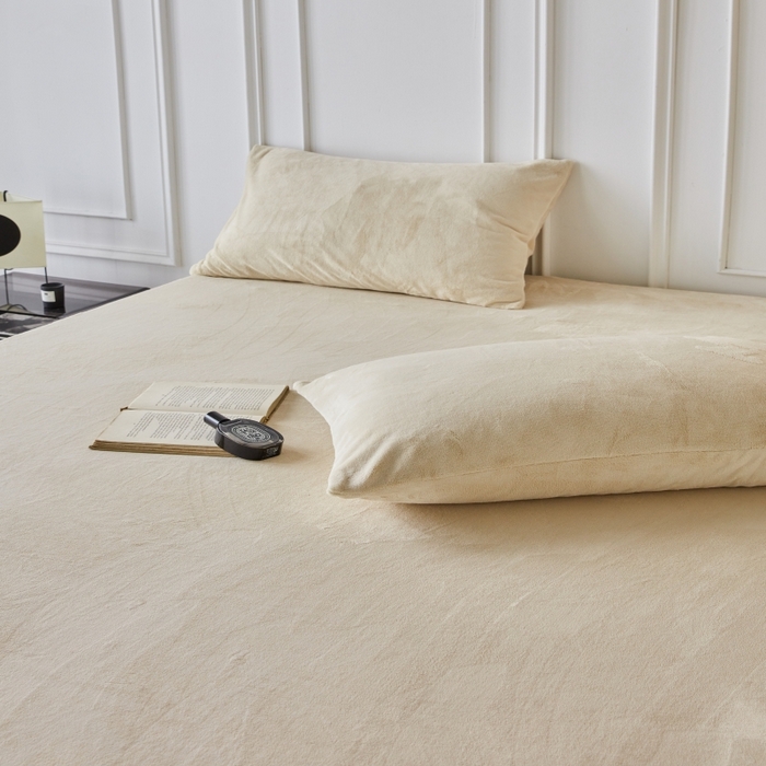 91家纺网 家纺一手货源 找家纺 千朵森 2025新款全消光牛奶绒床笠单床笠单品床笠单件床笠-芙妮 芙妮-奶芋黄