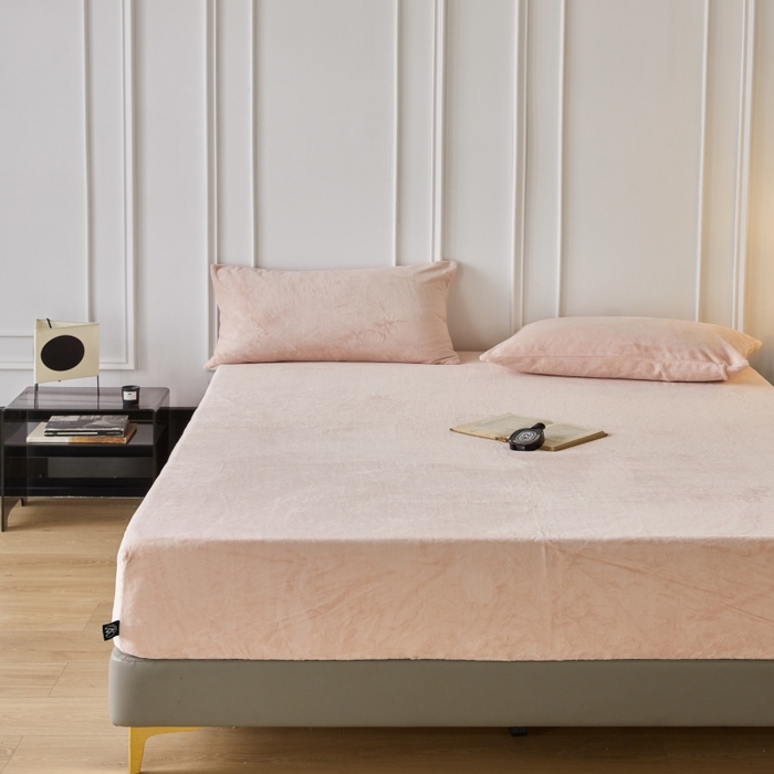 91家纺网 家纺一手货源 找家纺 千朵森 2025新款全消光牛奶绒床笠单床笠单品床笠单件床笠-芙妮 芙妮-香草粉