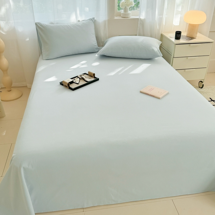 91家纺网 家纺一手货源 找家纺 丽美人家纺 2025新款全棉纯棉磨毛单床单 床单单件 海青