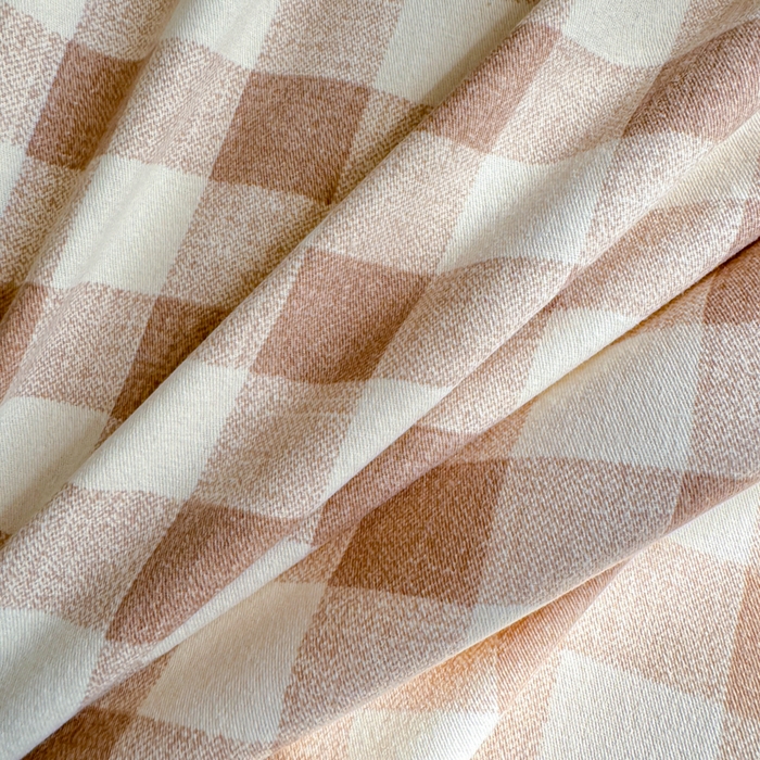 91家纺网 家纺一手货源 找家纺 丽美人家纺 2025新款全棉纯棉磨毛单床单 床单单件 浅咖中格