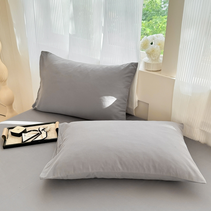 91家纺网 家纺一手货源 找家纺 丽美人家纺 2025新款全棉纯棉磨毛单床单 床单单件 慕斯灰