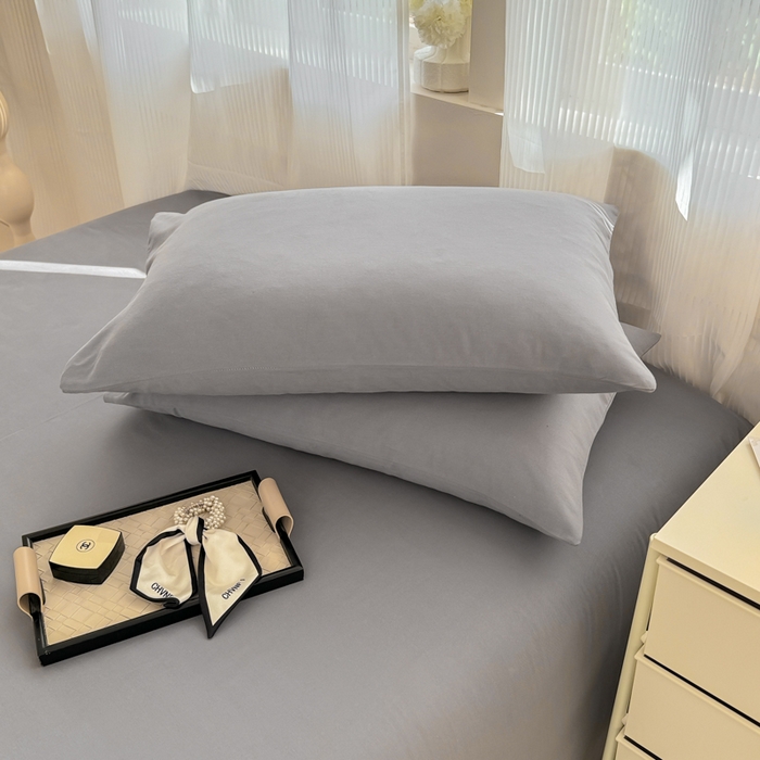 91家纺网 家纺一手货源 找家纺 丽美人家纺 2025新款全棉纯棉磨毛单床单 床单单件 慕斯灰