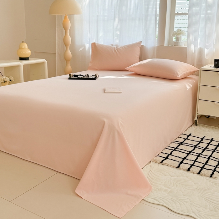 91家纺网 家纺一手货源 找家纺 丽美人家纺 2025新款全棉纯棉磨毛单床单 床单单件 浅豆沙