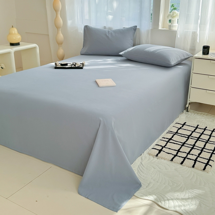 91家纺网 家纺一手货源 找家纺 丽美人家纺 2025新款全棉纯棉磨毛单床单 床单单件 繁星蓝