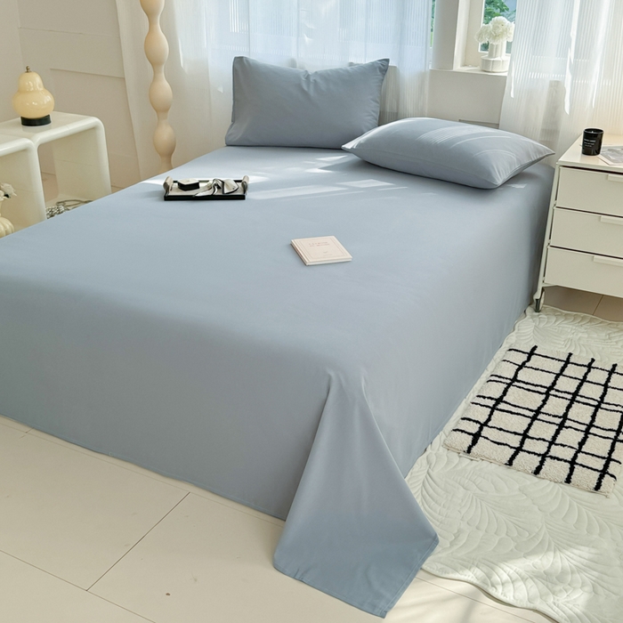 91家纺网 家纺一手货源 找家纺 丽美人家纺 2025新款全棉纯棉磨毛单床单 床单单件 繁星蓝