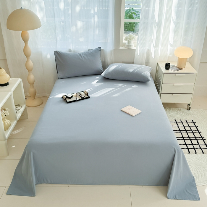 91家纺网 家纺一手货源 找家纺 丽美人家纺 2025新款全棉纯棉磨毛单床单 床单单件 繁星蓝