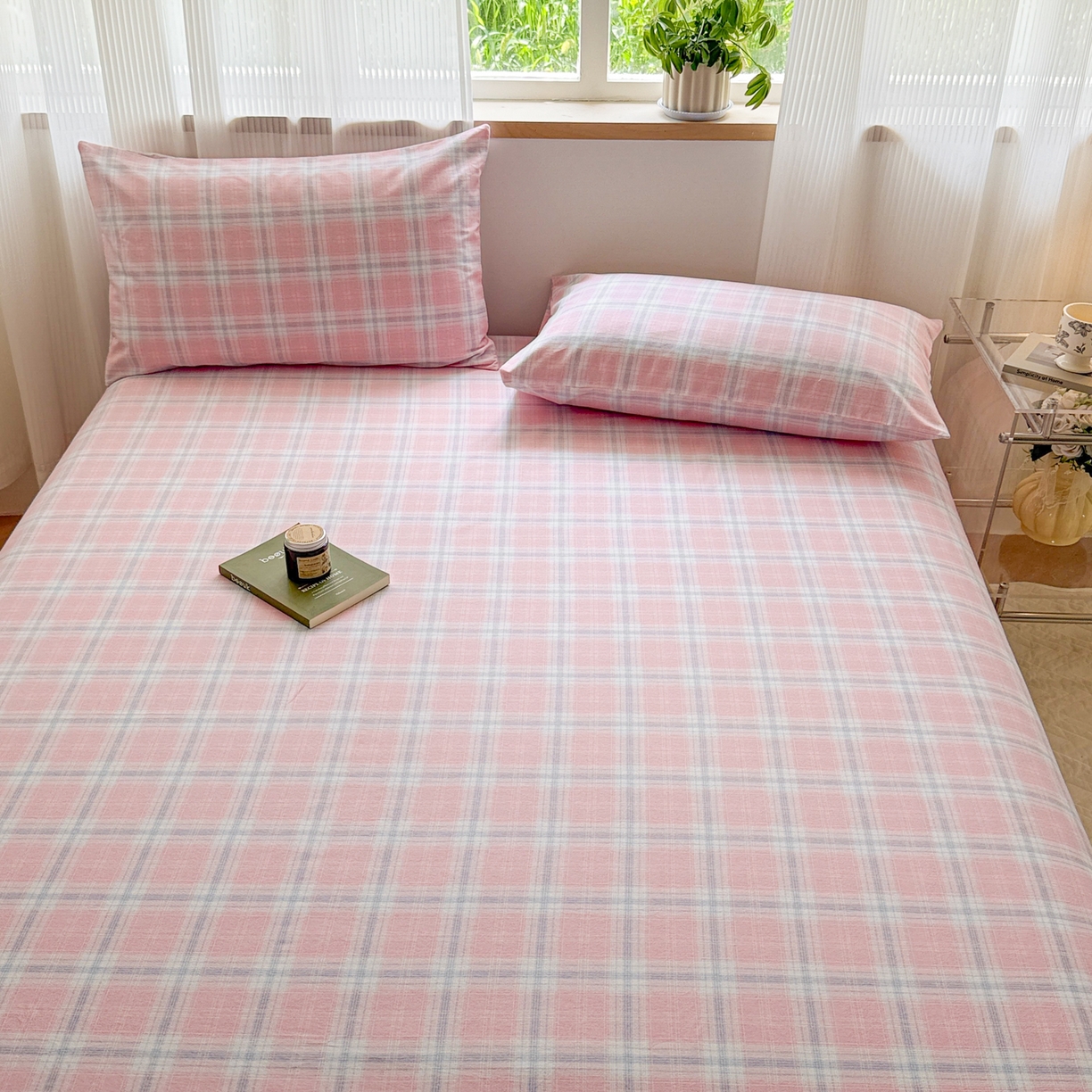 91家纺网 家纺一手货源 找家纺 丽美人家纺 2025新款全棉纯棉磨毛单床单 床单单件 温馨粉格