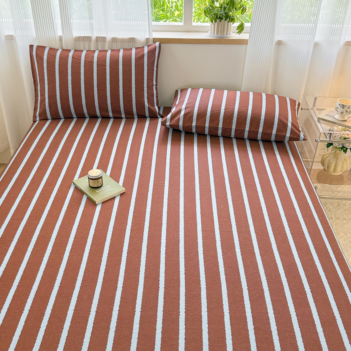 91家纺网 家纺一手货源 找家纺 丽美人家纺 2025新款全棉纯棉磨毛单床单 床单单件 律动咖