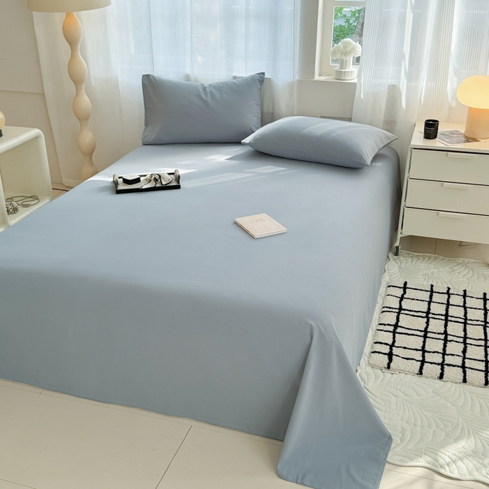 91家纺网 家纺一手货源 找家纺 丽美人家纺 2025新款全棉纯棉磨毛单床单 床单单件 繁星蓝