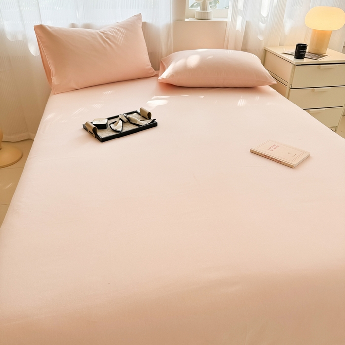 91家纺网 家纺一手货源 找家纺 丽美人家纺 2025新款全棉纯棉磨毛单床单 床单单件 浅豆沙