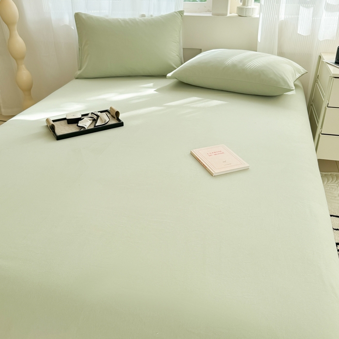 91家纺网 家纺一手货源 找家纺 丽美人家纺 2025新款全棉纯棉磨毛单床单 床单单件 茶香绿