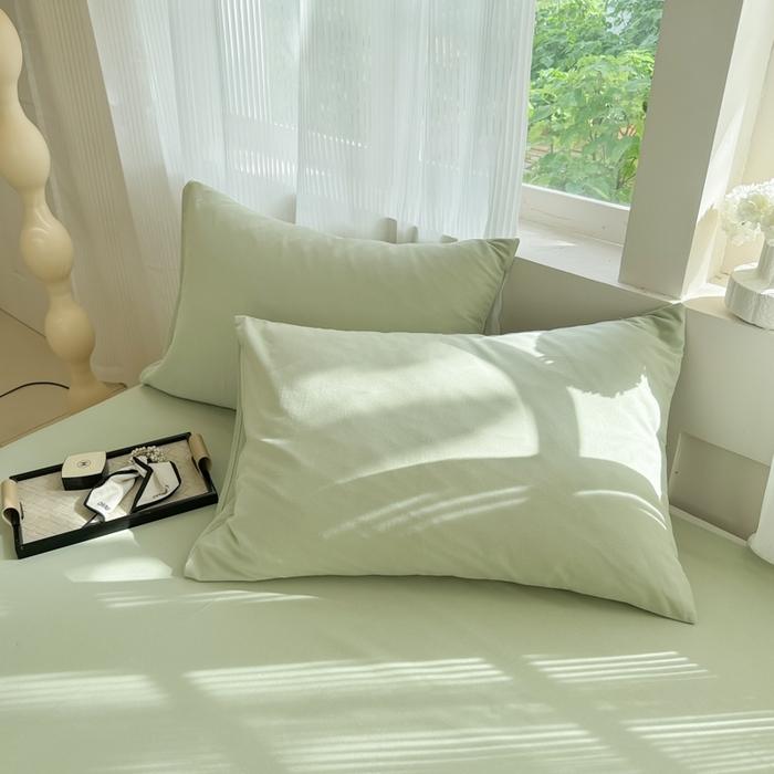 91家纺网 家纺一手货源 找家纺 丽美人家纺 2025新款全棉纯棉磨毛单床单 床单单件 茶香绿