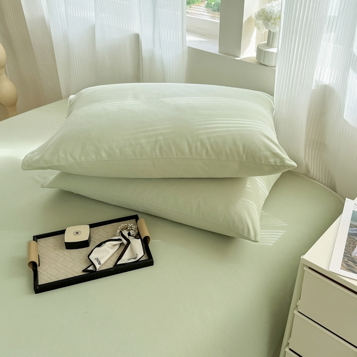 91家纺网 家纺一手货源 找家纺 丽美人家纺 2025新款全棉纯棉磨毛单床单 床单单件 茶香绿