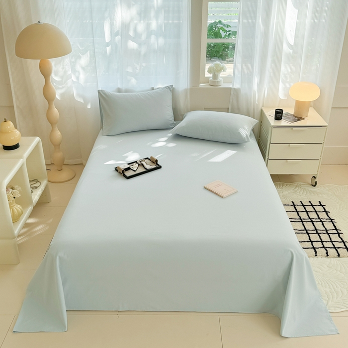 91家纺网 家纺一手货源 找家纺 丽美人家纺 2025新款全棉纯棉磨毛单床单 床单单件 海青