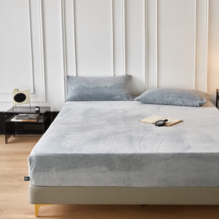 91家纺网 家纺一手货源 找家纺 千朵森 2025新款全消光牛奶绒床笠单床笠单品床笠单件床笠-芙妮 芙妮-印月灰