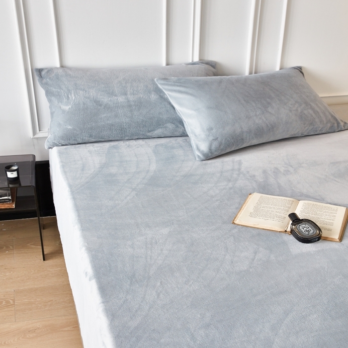 91家纺网 家纺一手货源 找家纺 千朵森 2025新款全消光牛奶绒床笠单床笠单品床笠单件床笠-芙妮 芙妮-印月灰