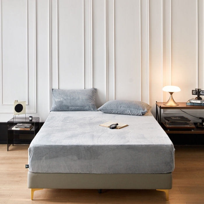 91家纺网 家纺一手货源 找家纺 千朵森 2025新款全消光牛奶绒床笠单床笠单品床笠单件床笠-芙妮 芙妮-印月灰