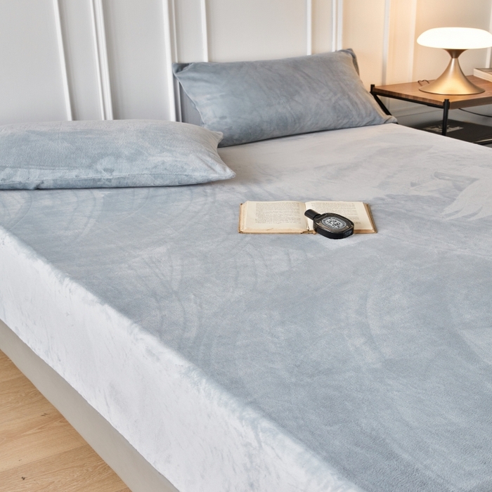 91家纺网 家纺一手货源 找家纺 千朵森 2025新款全消光牛奶绒床笠单床笠单品床笠单件床笠-芙妮 芙妮-印月灰