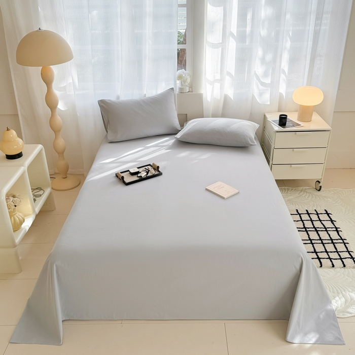 91家纺网 家纺一手货源 找家纺 丽美人家纺 2025新款全棉纯棉磨毛单床单 床单单件 水晶灰