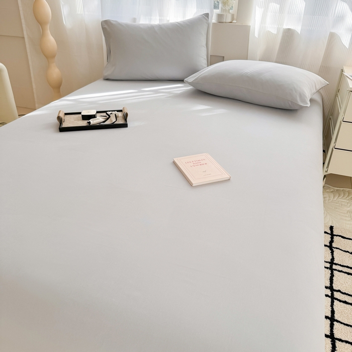 91家纺网 家纺一手货源 找家纺 丽美人家纺 2025新款全棉纯棉磨毛单床单 床单单件 水晶灰