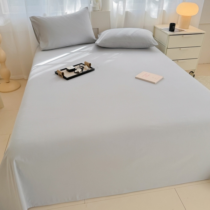 91家纺网 家纺一手货源 找家纺 丽美人家纺 2025新款全棉纯棉磨毛单床单 床单单件 水晶灰