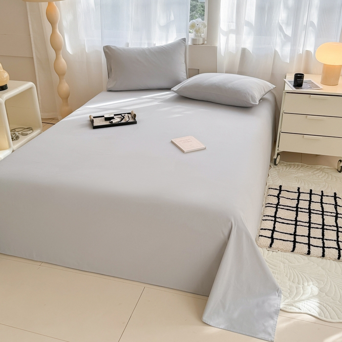 91家纺网 家纺一手货源 找家纺 丽美人家纺 2025新款全棉纯棉磨毛单床单 床单单件 水晶灰