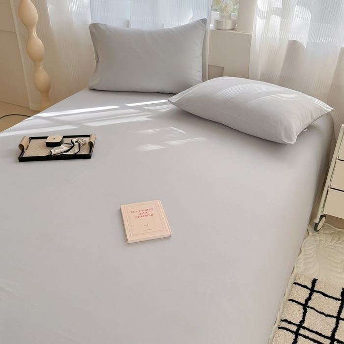 91家纺网 家纺一手货源 找家纺 丽美人家纺 2025新款全棉纯棉磨毛单床单 床单单件 水晶灰