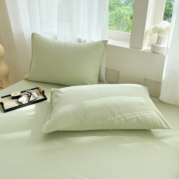 91家纺网 家纺一手货源 找家纺 丽美人家纺 2025新款全棉纯棉磨毛单床单 床单单件 茶香绿