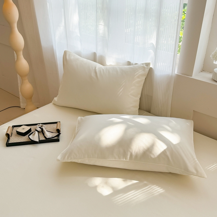 91家纺网 家纺一手货源 找家纺 丽美人家纺 2025新款全棉纯棉磨毛单床单 床单单件 奶昔白