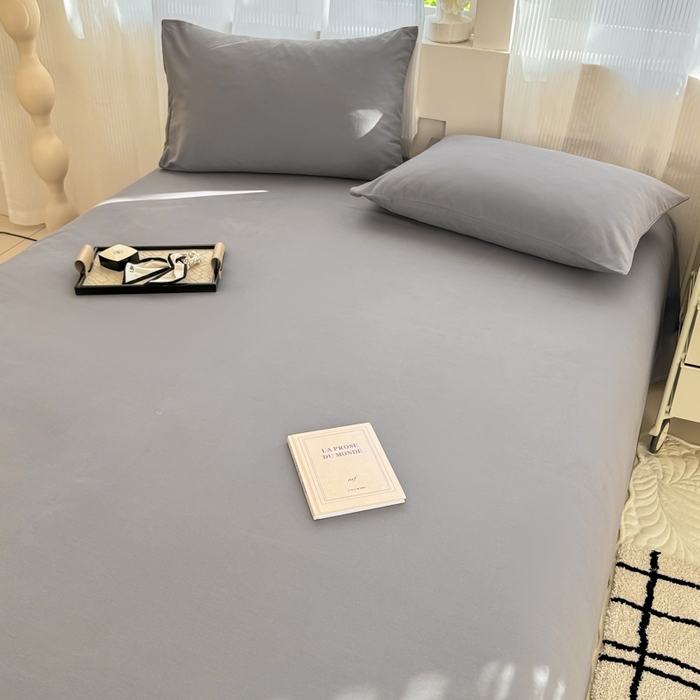 91家纺网 家纺一手货源 找家纺 丽美人家纺 2025新款全棉纯棉磨毛单床单 床单单件 慕斯灰