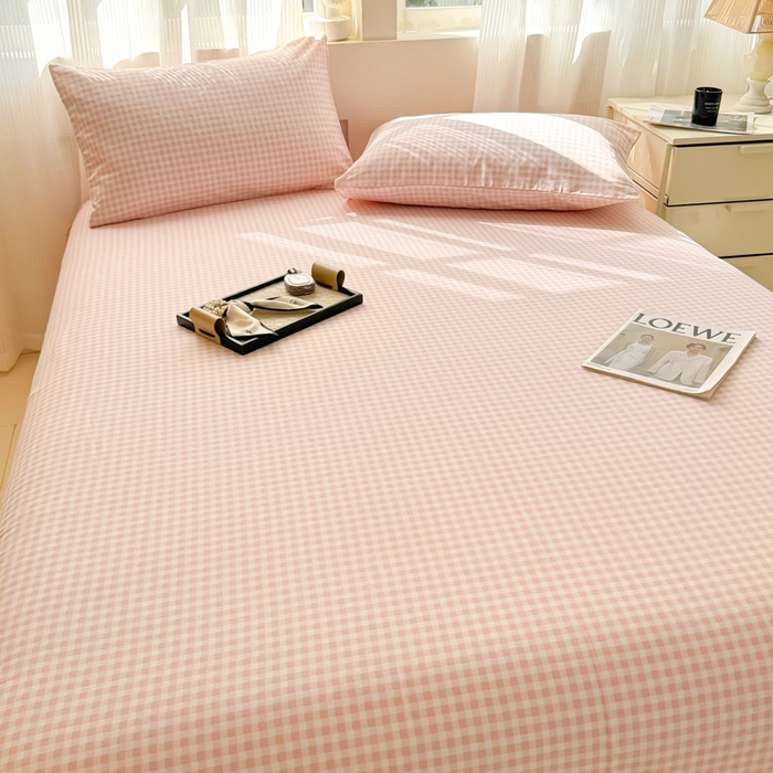 91家纺网 家纺一手货源 找家纺 丽美人家纺 2025新款全棉纯棉磨毛单床单 床单单件 迷你粉格